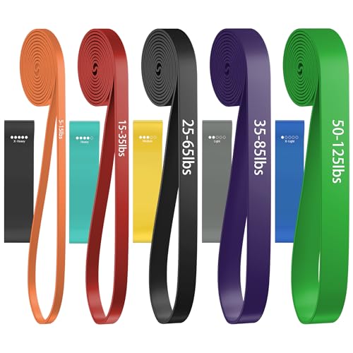 Resistance Bands, Pull Up Assist Bands - Workout Bands, Eexercise Bands, Long Resistance Bands Set for Working Out, Fitness, Training, Physical Therapy for Men Women - color: Purple
