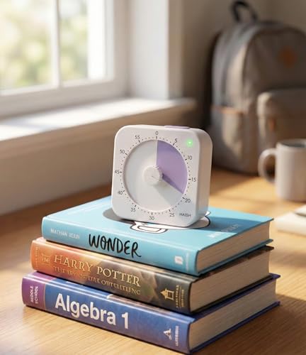 60 Minute Visual Timer for Kids - Premium Countdown Timer with Magnetic Back & Pause Function, Silent Operation for Classroom Teaching Home, Time Management Tool(Batteries Included) (Purple) - color: Purple