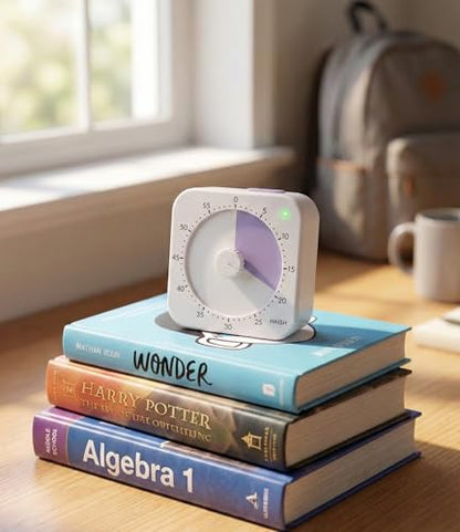 60 Minute Visual Timer for Kids - Premium Countdown Timer with Magnetic Back & Pause Function, Silent Operation for Classroom Teaching Home, Time Management Tool(Batteries Included) (Purple) - color: Purple