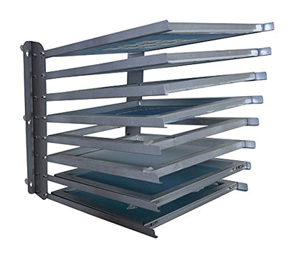 INTBUYING Screen Printing Frame Rack Shelf Storage Holder Screen Printing Squeegee Rack Screen Drying (8 Layer)