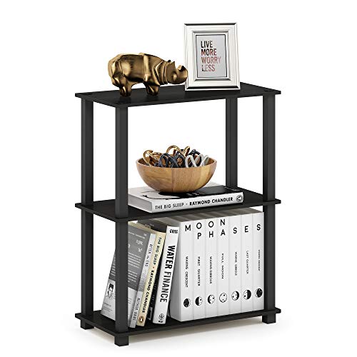 Furinno TURN-S-TUBE Storage Shelves, 3-Tier Book Shelf, Corner Shelf, Toolless Open Shelves, for Organization and Storage, Living Room, Garage, Home Office, Espresso - color: Espresso, size: 3-Tier Square Tube