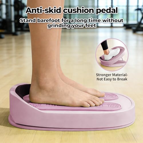 Adjustable Calf Stretcher Slant Board, 15-Level Incline for Ankle Rehab | Lightweight ankle stretch board for shin splints & Achilles tendonitis, home gym travel rehab - color: Pink