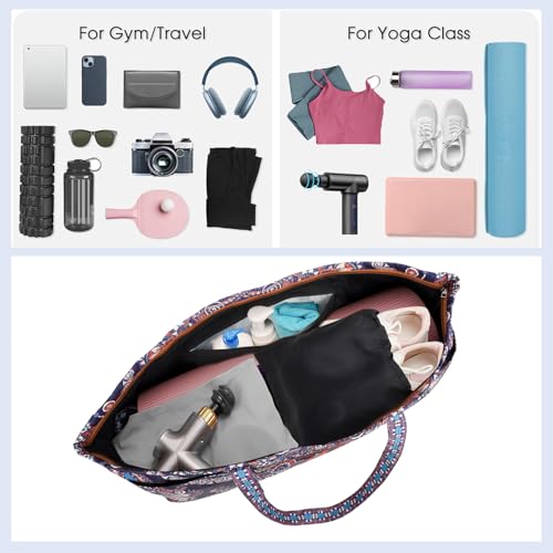Yoga Mat Bag Yoga Mat Carrier with Shoes Compartment & Wet Pocket Pilates Bag with Zipper Pockets & Yoga Mat Holder Strap Yoga Bags and Carriers Fits All Your Stuff - color: Ancient Totem