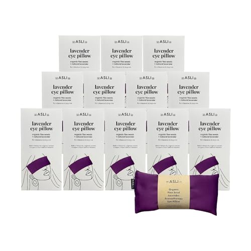 The Asli Co. Handmade Lavender Aromatherapy Dark Plum Eye Pillow, Packs of 12, Natural Soothing Scent for Promote Better Sleep Quality, Reduce Stress & Anxiety - color: Dark Plum