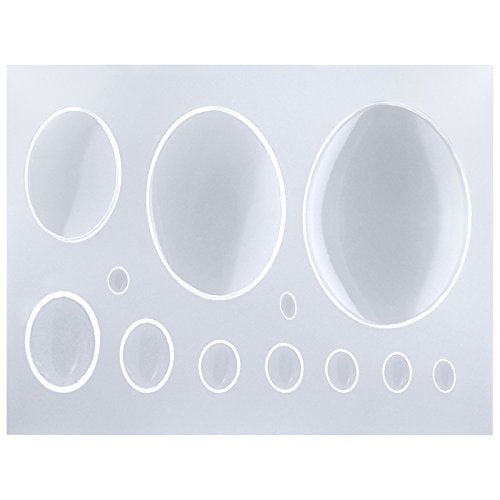 FUNSHOWCASE Oval Cabochon Resin Epoxy Silicone Mold - color: 12 Cavities Oval Designs