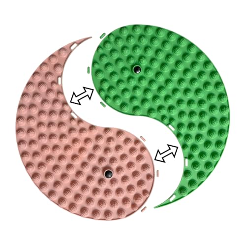 Foot Massager Mat, Yinyang Balance Tai ji Bagua Pattern with Magnetic Therapy, Acupressure Reflexology Mat for Daily Foot Relaxation and Pain Relief, Pink and Green - color: Pink and Green
