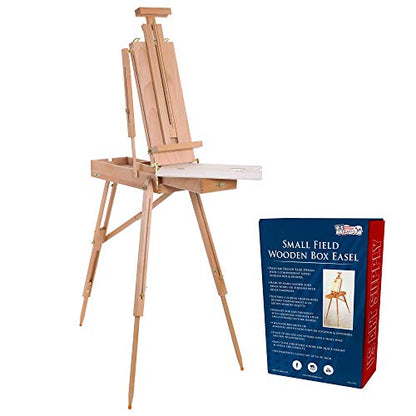 U.S. Art Supply Coronado Small Wooden French Style Field & Studio Sketchbox Easel - Art Easel for Adults, Drawer, Palette - Adjustable Wood Tripod Stand, Portable Artist Table for Painting, Sketching - style: Small Easel