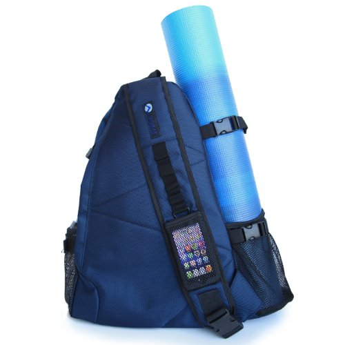 AURORAE Yoga Mat/Gym/Pickleball Cross-body Sling Back Pack. Mat sold separately - color: Blue