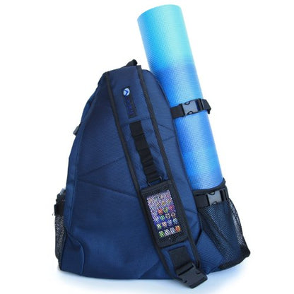 AURORAE Yoga Mat/Gym/Pickleball Cross-body Sling Back Pack. Mat sold separately - color: Blue