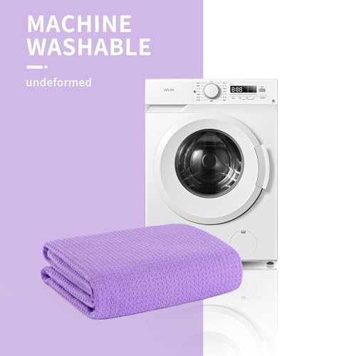 MICROFI Microfiber Hot Yoga Towel Mat, 24 x 72 inches, with Non-Slip Silicone Grip, Secure Fit Elastic Straps (Purple) - color: Purple
