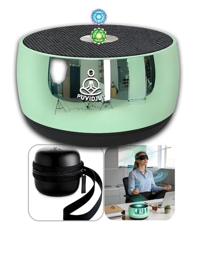 Rain Drum Alternative–PUVIDJUT M3 Musical Instruments with Meditation Chime,5 Solfeggio Frequencies (417-639Hz), for Inner Peace, Deep Sleep & Chakra Healing, USB-C Rechargeable (Green) - color: Forest Green