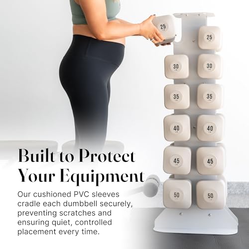 WeGym Dumbbell Rack, Sturdy Cast Iron for Space-Saving Home Gym Storage | Sturdy cast iron, space-saving storage, home strength training setup - color: Sandstone, style: XL