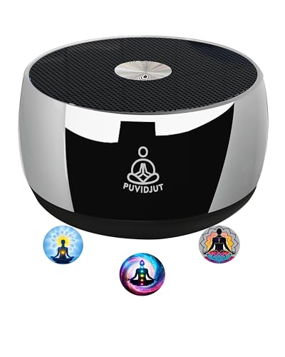 Meditation Sound Machine, Frequency Generator Instrument,PUVIDJUT Tone Device - Solfeggio Frequencies Bath for Yoga, Mindfulness,Meditation System of Chakra, 5 Tones Optional, 3 Timer Modes - color: Onyx Black