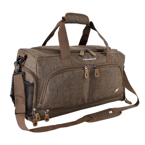 Ultimate Gym Bag 2.0: The Durable Crowdsource Designed Duffel Bag with 10 Optimal Compartments Including Water Resistant Pouch - color: Brown, size: Medium (20")