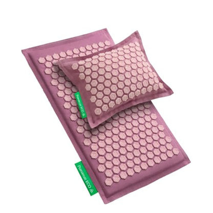 Pranamat Acupressure Large Mat and Pillow Set, Premium Acupressure Therapy for Pain Relief and Relaxation, Handcrafted in Europe with Sustainable and Natural Materials (Rosegold) - color: Rosegold