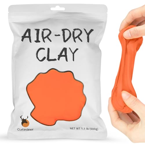 Cutedeer Orange Air Dry Clay, 1.1lb Foam Modeling Clay, Soft Squishy Molding for Kids Adults, Arts & Crafts Project Slime Supplies(1.1lb - 1 Pack, Orange) - color: Orange, size: 1.1lb - 1 PACK