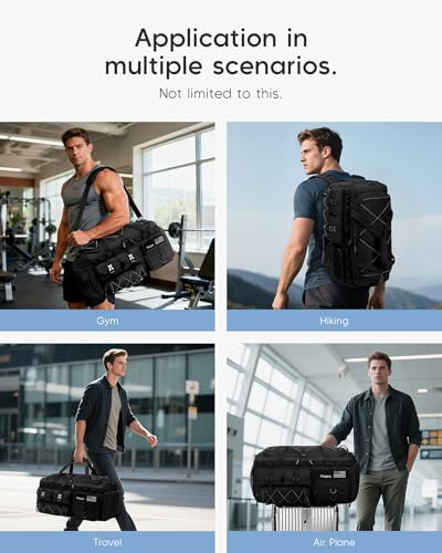 Tactical Gym Bag for Men Women Carry On Luggage 22x14x9 Airline Approved - color: Khaki, size: Large