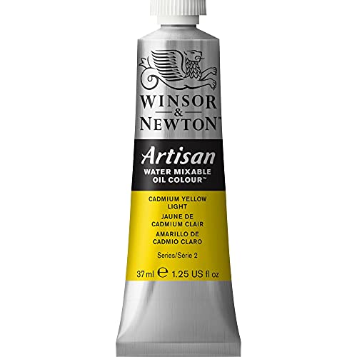 Winsor & Newton Artisan Water Mixable Oil Paint, 37ml, Cadmium Yellow Light | Clean with water; no solvents needed. Color depth, lightfastness, opacity/transparency are the same as traditional oils. - color: Cadmium Yellow Light, style: 1.25-oz
