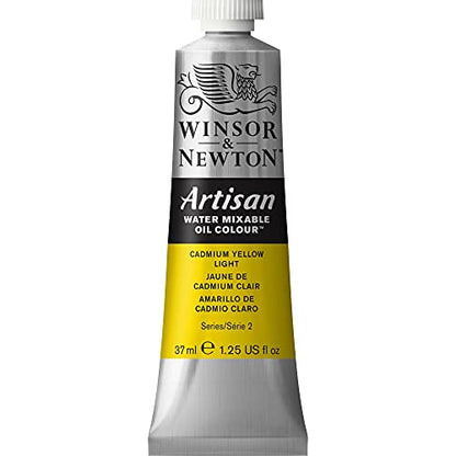 Winsor & Newton Artisan Water Mixable Oil Paint, 37ml, Cadmium Yellow Light | Clean with water; no solvents needed. Color depth, lightfastness, opacity/transparency are the same as traditional oils. - color: Cadmium Yellow Light, style: 1.25-oz