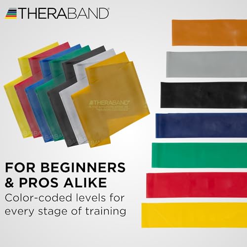 THERABAND Professional Latex Resistance Band Set, Pack of 7, 6 Ft - color: Multi-Set - Seven Color Set, size: 7 Count