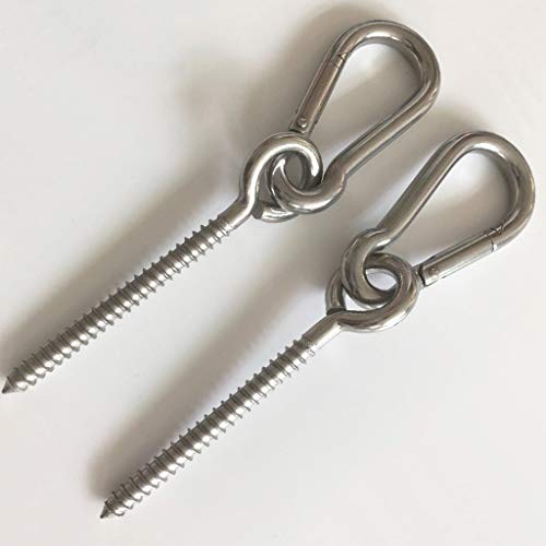Hammock Hanging Kit, Heavy Duty Swing Hangers Eye Hooks for Hanging Swing Stainless Steel Hammock Hook Carabiner Set Swing Hardware for Yoga Chair Indoor Outdoor