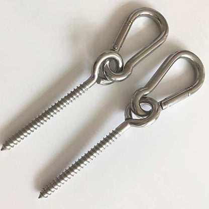 Hammock Hanging Kit, Heavy Duty Swing Hangers Eye Hooks for Hanging Swing Stainless Steel Hammock Hook Carabiner Set Swing Hardware for Yoga Chair Indoor Outdoor