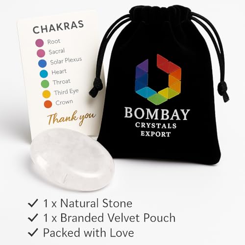 Natural Polished Thumb Palm Crystal for Meditation, Clear Quartz Worry Stone for Stress Relief, Anxiety Support & Pocket Reiki Healing - color: Crystals Quartz
