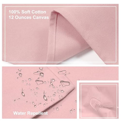 ZOMAO Chef Apron for Women Men with Large Pockets, Cotton Canvas Cross Back Waterproof Work Aprons for Kitchen Cooking Bib - color: Lightpink