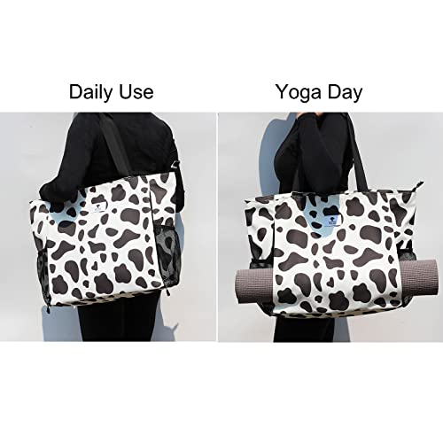 ESVAN Yoga Mat Bag Yoga Tote Carrier Shoulder Bag Carryall Tote for Office,Yoga,Pilates,Travel,Beach and Gym - color: L