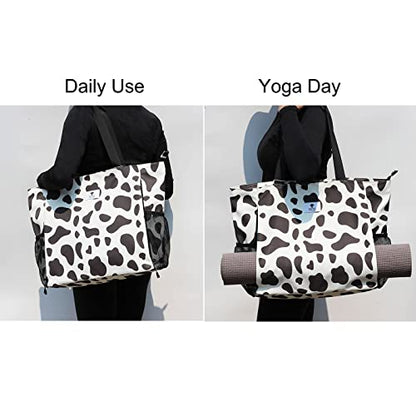 ESVAN Yoga Mat Bag Yoga Tote Carrier Shoulder Bag Carryall Tote for Office,Yoga,Pilates,Travel,Beach and Gym - color: L
