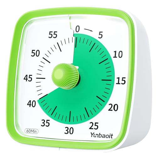 Yunbaoit Visual Timer with Night Light, 60 Minute Countdown, Light Green - color: Light Green