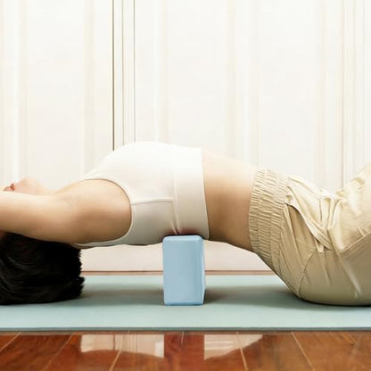Yoga Blocks 2 Pcs, 9"x6"x3" Yoga Brick Foam Blocks EVA Foam Block Yoga Props Accessories for Yoga Pilates Stretching and Meditation - color: Baby Blue