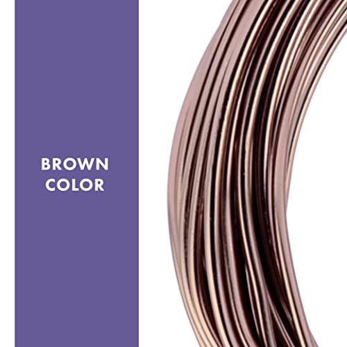 Artistic Wire 12 Gauge Round Anodized Aluminum Craft Wire, 39.3', Brown - color: Brown