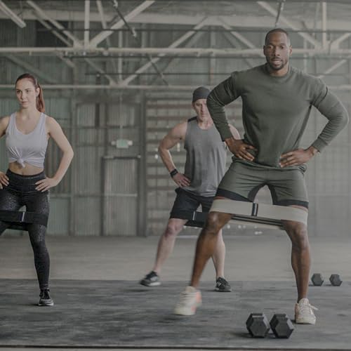 BODi Thick Resistance Bands - Set of 2 Black/Gray Gym Equipment | Exercise bands, resistance loops for home fitness, yoga, pilates, stretching, strength training, booty & thigh workouts