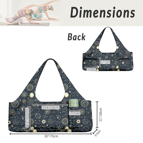 Yoga Mat Bag for Women Men Large Yoga Bag Travel - color: Sun and Moon
