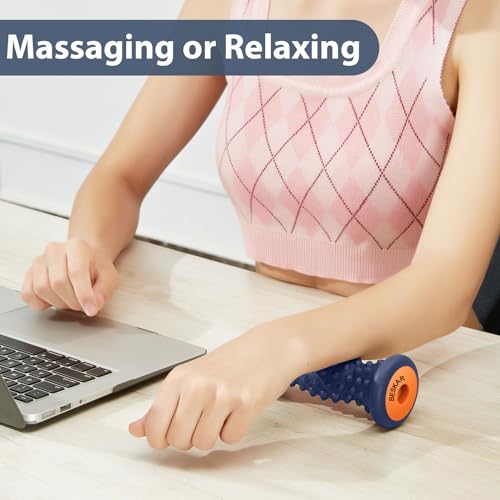 BESKAR Foot Massage Roller for Plantar Fasciitis Relief - color: Navy Blue