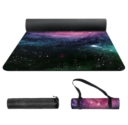 nuveti Yoga Mat Print Extra Thick TPE Non Slip Fitness Exercise Mat with Carrying Bag,72"x24" Extra Thick 6MM Exercise & Workout Mat for Yoga, Pilates Fitness and Floor Exercises - color: ChenXingLiaoLuo