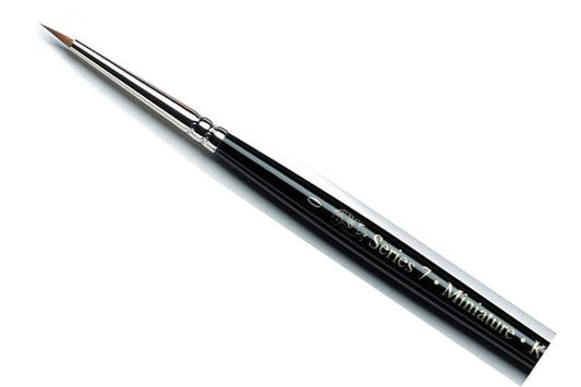 Winsor & Newton Series 7 Kolinsky Sable Miniature Watercolor Brush - Short Handle Round #0, Black | The World's Finest Watercolor Brush, Kolinsky Sable Hair, Rust-proof, Seamless Nickel Plated Ferrules, Hand-Made in England - size: #0, style: Mini Round