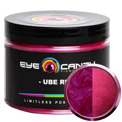 Eye Candy Pigments Premium Red Mica Powder - Ube Red (50gr) - for Epoxy, Resin, Soap, Paint, Woodworking, Acrylic Pouring, Bath Bombs, Fishing Lures - DIY Arts and Crafts Additive - color: Ube Red