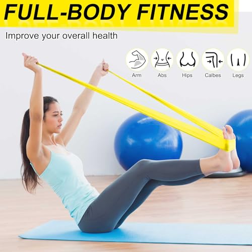 DEEKIN 10 Pcs Resistance Bands Professional Exercise Elastic Bands Latex-Free Yoga Starter Set for Pilates, Physical Therapy, Strength Training, Yoga, Working Out for Women Home Gym - color: Yellow, style: 10 Lbs