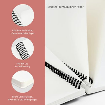Hardcover Sketchbook,7.2"x8.3"Spiral Bound Drawing Pad,Crimson Petal | 150gsm(92lb)Acid-Free Thick Paper,Blank Art Journal for Adults,Artists&Beginners,Ideal for Sketching,Doodling and Mixed Media - color: crimson petal