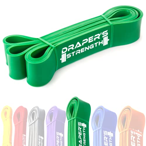 Draper's Strength Heavy Duty Resistance Stretch Loop Bands for Powerlifting Workout Exercise and Assisted Pull Ups - color: #05 Green
