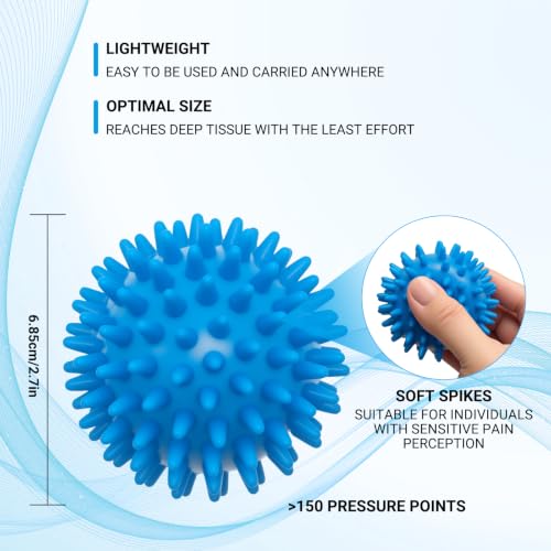 3PCS Spiky Massage Balls Set, Soft Foot Massage Ball For Muscle Relaxation | Plastic Material, 2.7 Inch Spiked Design, Gentle Massage Pressure, Feet Hands Legs Use, Yoga Office Travel