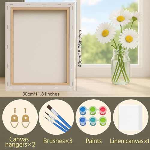 Landscape Paint by Numbers Kit for Adults - DIY Dark Forest Creek with Sunlight Painting on Canvas 12x16In, Framed Acrylic Paint Set, Suitable for Beginners, Art for Home Decoration or Gifts - color: FM04658, size: 12×16in Framed