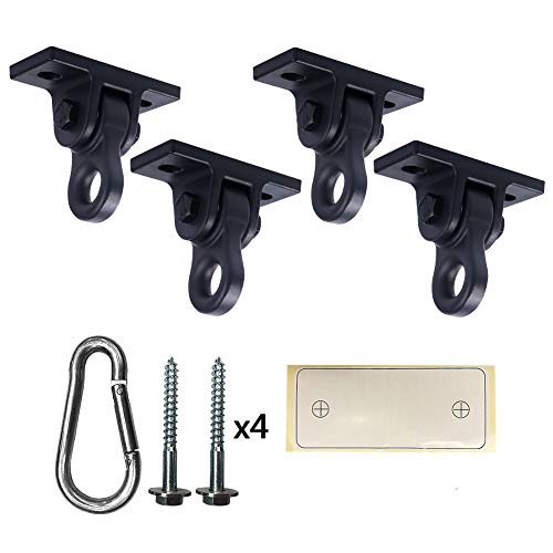 ABUSA Heavy Duty Black Swing Hangers Screws Bolts Included Over 5000 lb Capacity Playground Porch Yoga Seat Trapeze Wooden Sets Indoor Outdoor (4 Pack) - color: 4 Packs Black, size: 4 Pack
