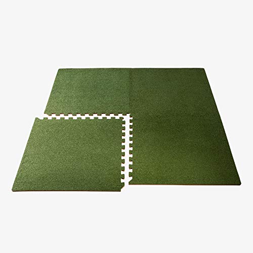 We Sell Mats 3/8 Inch Thick Interlocking Foam Carpet Tiles Durable Carpet Squares Anti Fatigue Support for Home Office or Classroom Use - color: Olive, style: 48 Square Feet (12 Tiles)