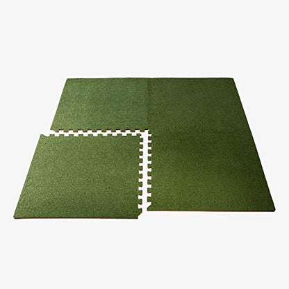 We Sell Mats 3/8 Inch Thick Interlocking Foam Carpet Tiles Durable Carpet Squares Anti Fatigue Support for Home Office or Classroom Use - color: Olive, style: 48 Square Feet (12 Tiles)
