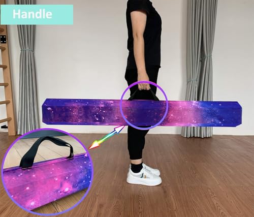 Marfula 6 FT / 8 FT / 9 FT Folding Gymnastics Beam Foam Balance Floor Beam - color: Magic Star, size: 8 Ft