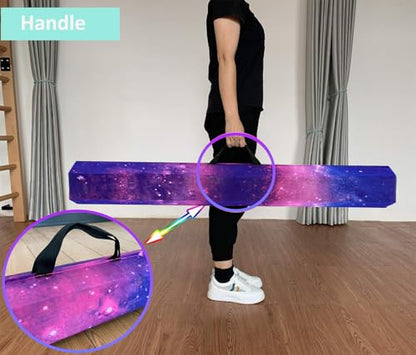 Marfula 6 FT / 8 FT / 9 FT Folding Gymnastics Beam Foam Balance Floor Beam - color: Magic Star, size: 8 Ft