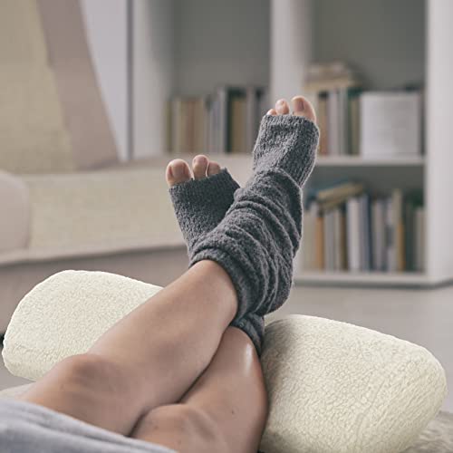 Sintuff Recliner Leg Rest Cushion Sofa Footrest Pillow with Cover Half Moon Bolster Pillow Under Knee Pillow for Sleeping On Back Alleviating Pain, 19.7 x 8 x 3.5 Inch (Beige) - color: Beige